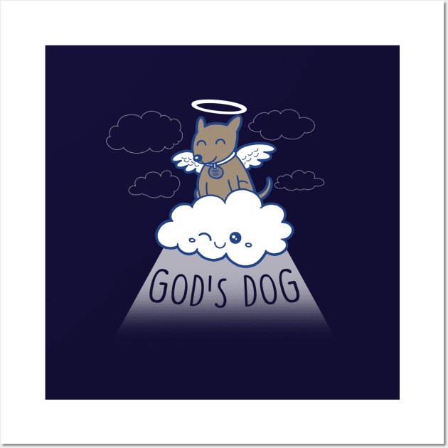 Cute Angel Tribute To Dead Pet Kawaii Dog For Dog Lovers Wall Art by BoggsNicolas